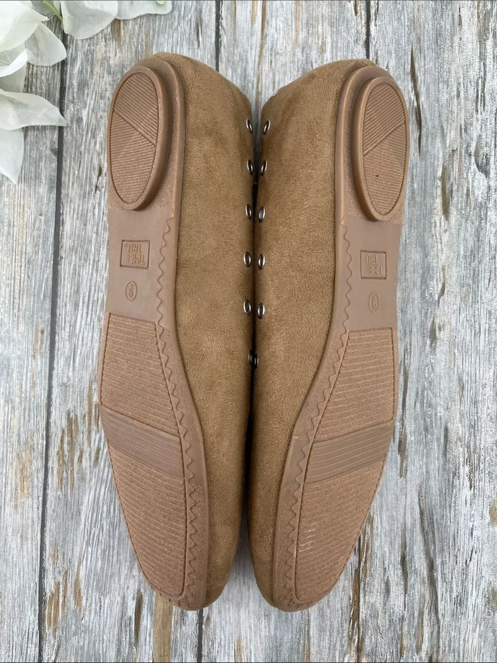 Women's Faux Suede Corset Ballet Flats Shoes Size 9